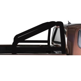 Überrollbügel 76mm Edelstahl schwarz lang mit Strebe für Nissan Navara NP300 ab 2015
